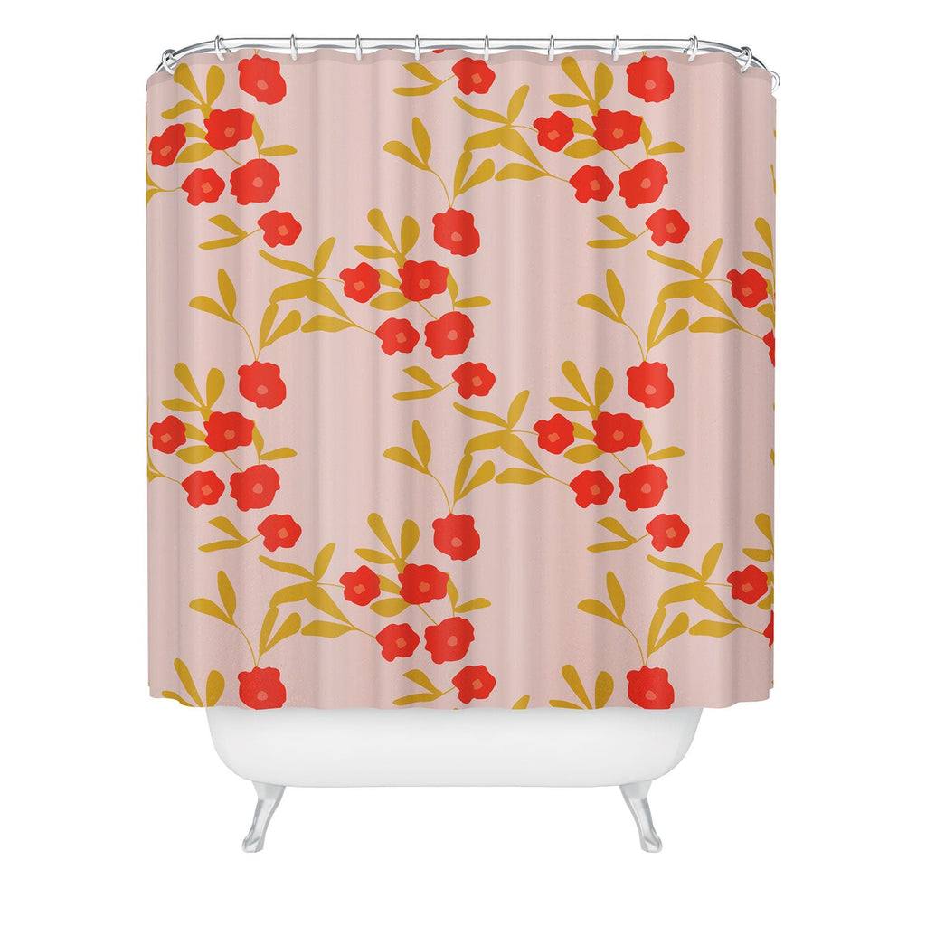 Morgan Kendall strawberry fields Shower Curtain
