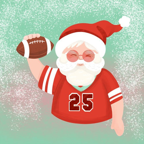 Design by Spark Sporty Football Santa Shower Curtain