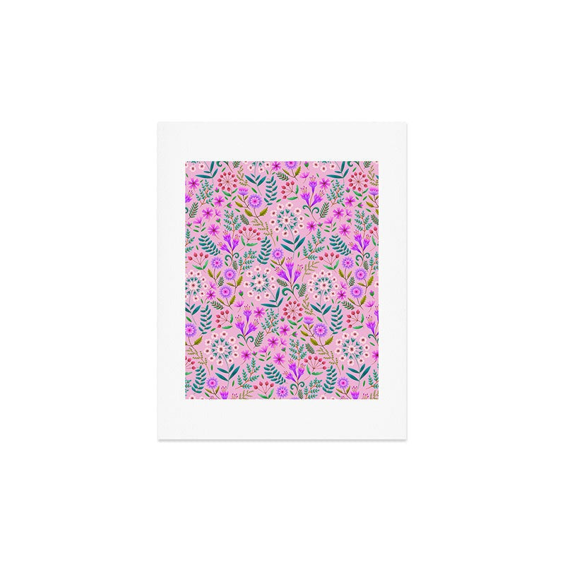 Pimlada Phuapradit Ditsy Purple Floral Half Drop Art Print