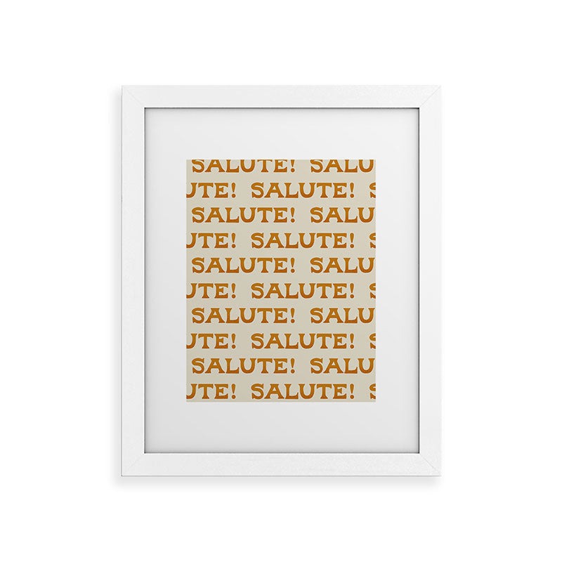 Jessica Molina Salute Gold Pattern on Cream Framed Art Print
