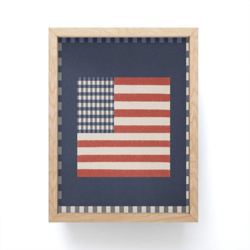 DENY Designs Gingham Flag Framed Mini Art Print
