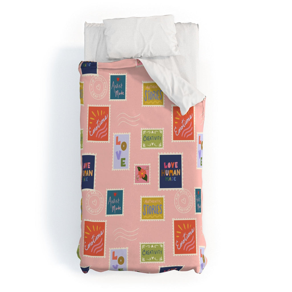 Design by Spark Love Human Made Stamps Duvet Cover
