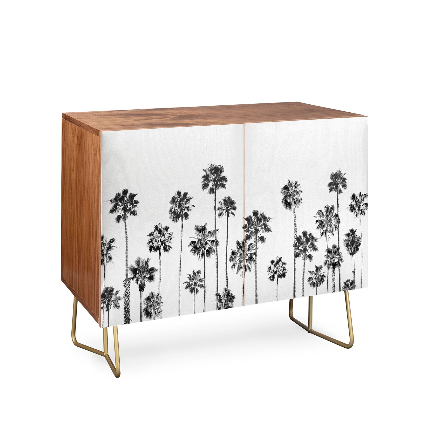 Gal Design Black And White Palms Credenza
