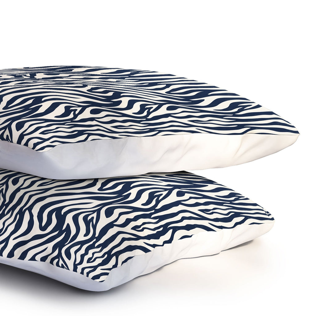 Avenie BR Navy Tiger Stripes Pillow Shams