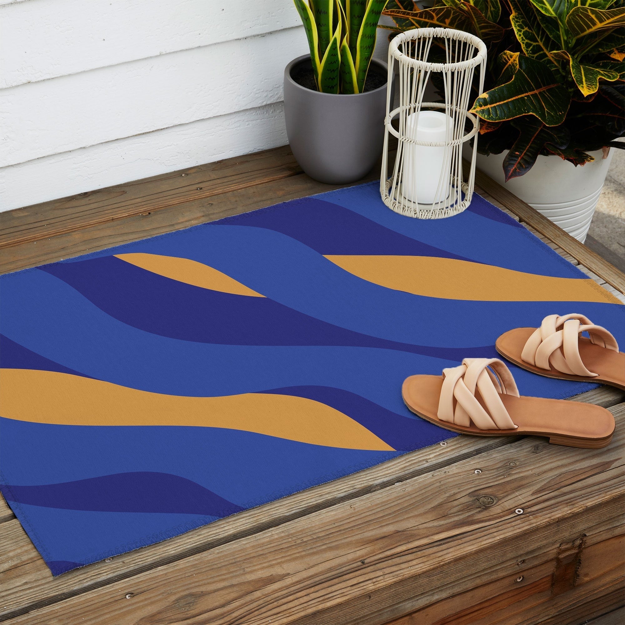 Camilla Foss Pebbles in Stream Outdoor Rug