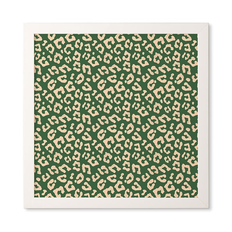 Avenie BR Cheetah Print In Green Framed Wall Art
