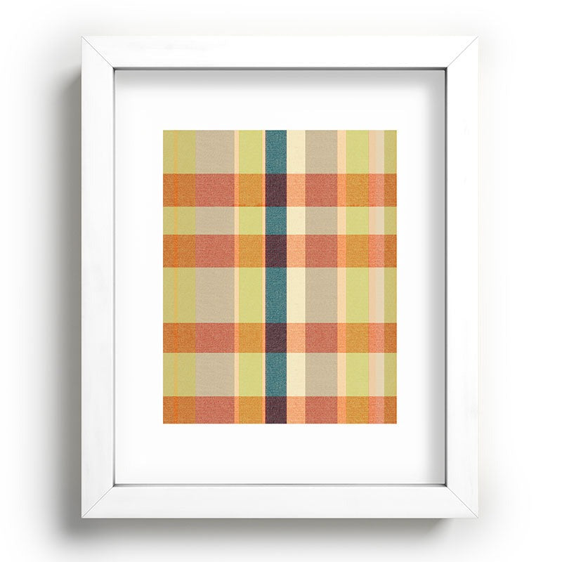 Marta Barragan Camarasa Retro Picnic Plaid Warm Tones Recessed Framing Rectangle