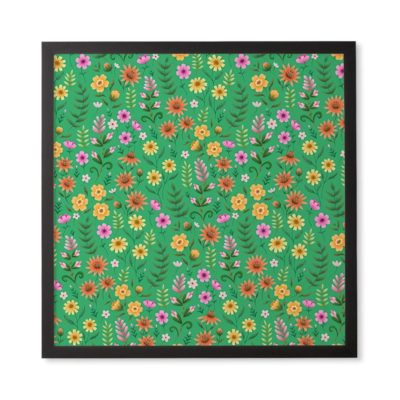 Pimlada Phuapradit Ditsy Spring Floral Green Framed Wall Art