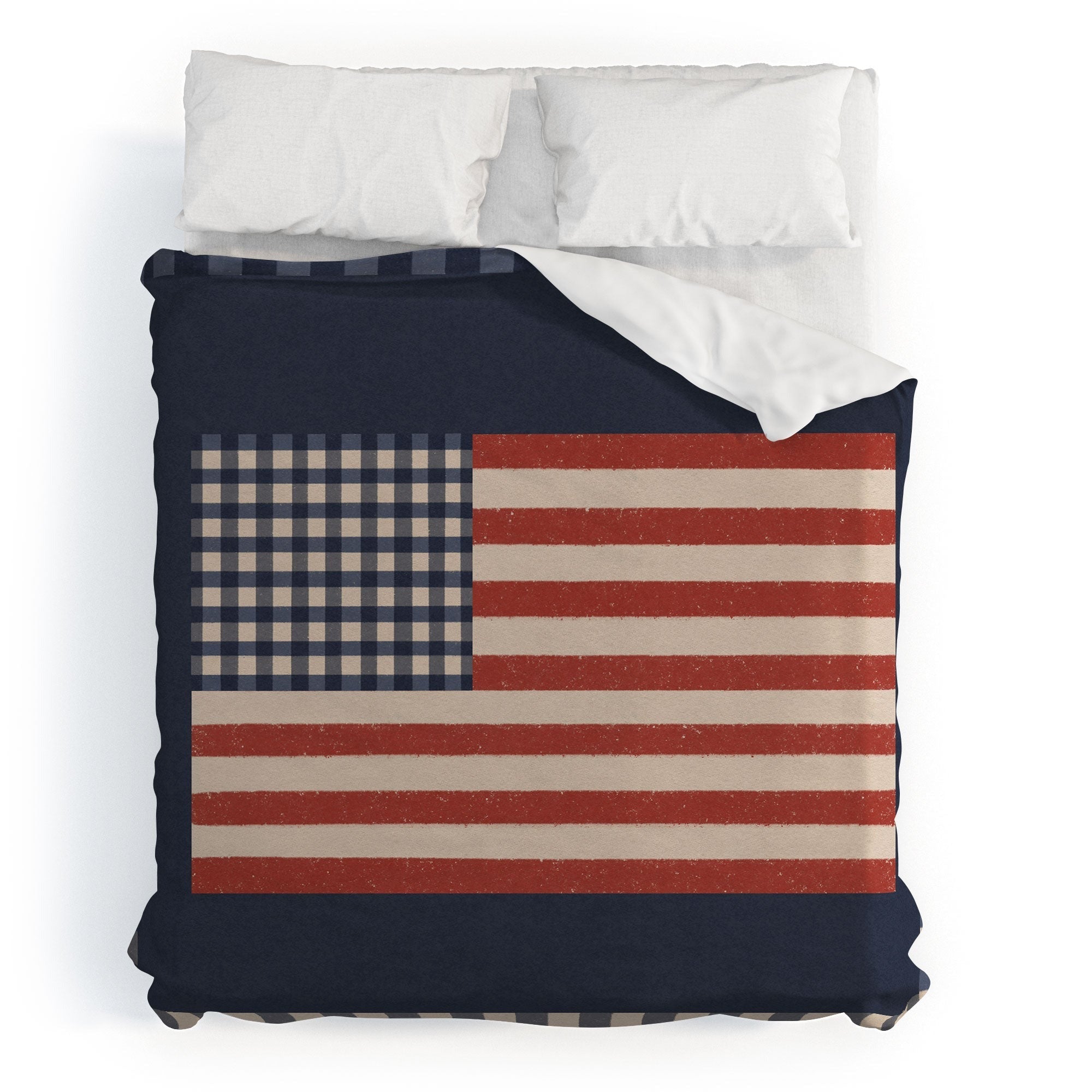 DENY Designs Gingham Flag Duvet Cover