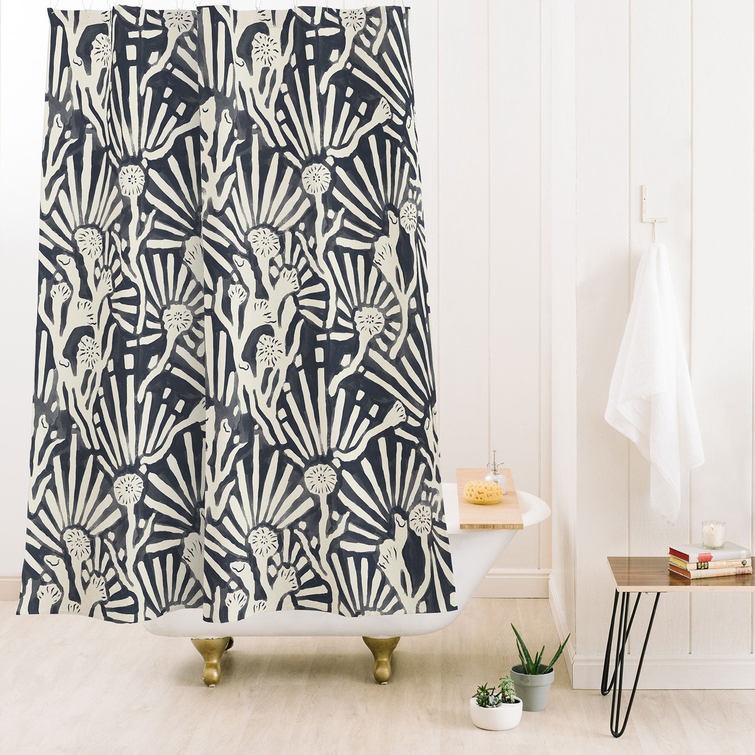 MSRYSTUDIO Garden Magic Darknight Shower Curtain