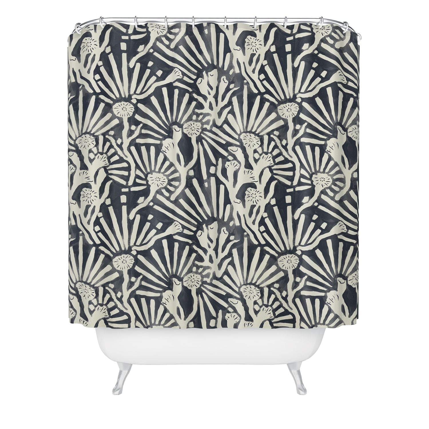 MSRYSTUDIO Garden Magic Darknight Shower Curtain