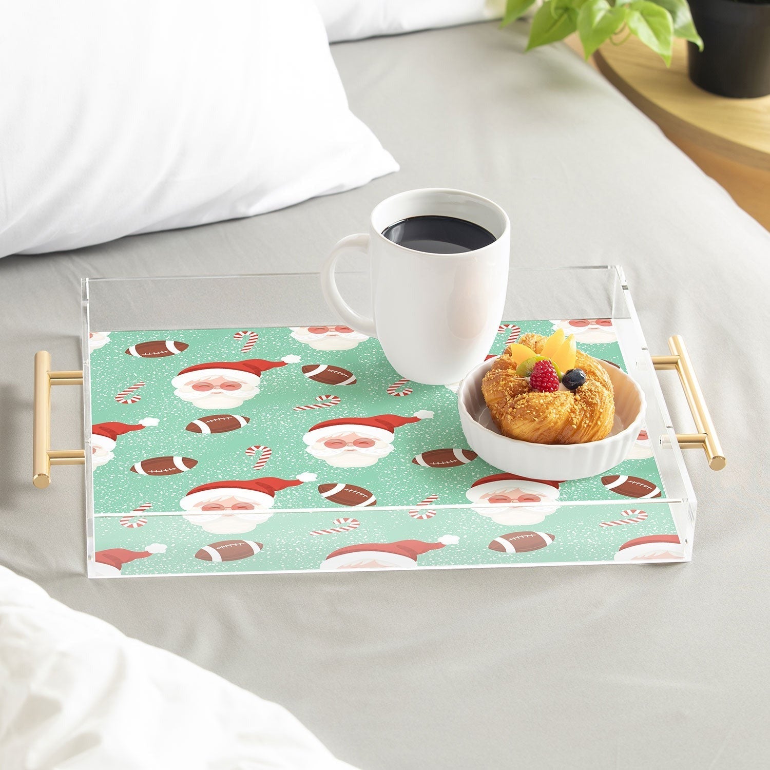 Design by Spark Sporty Football Santa Holiday Acrylic Tray