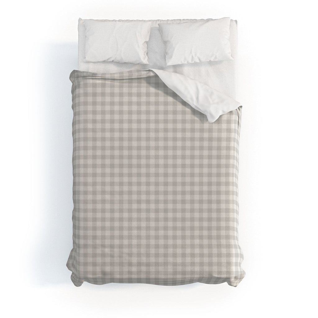 Colour Poems Gingham Plaid Pattern Cloud White Duvet Cover