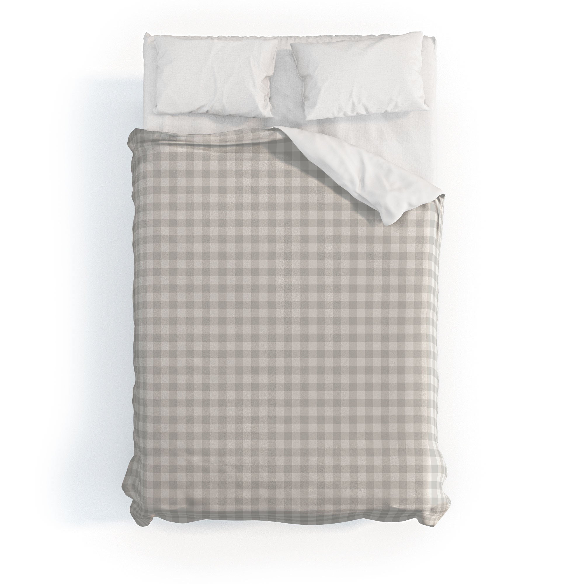 Colour Poems Gingham Plaid Pattern Cloud White Duvet Cover