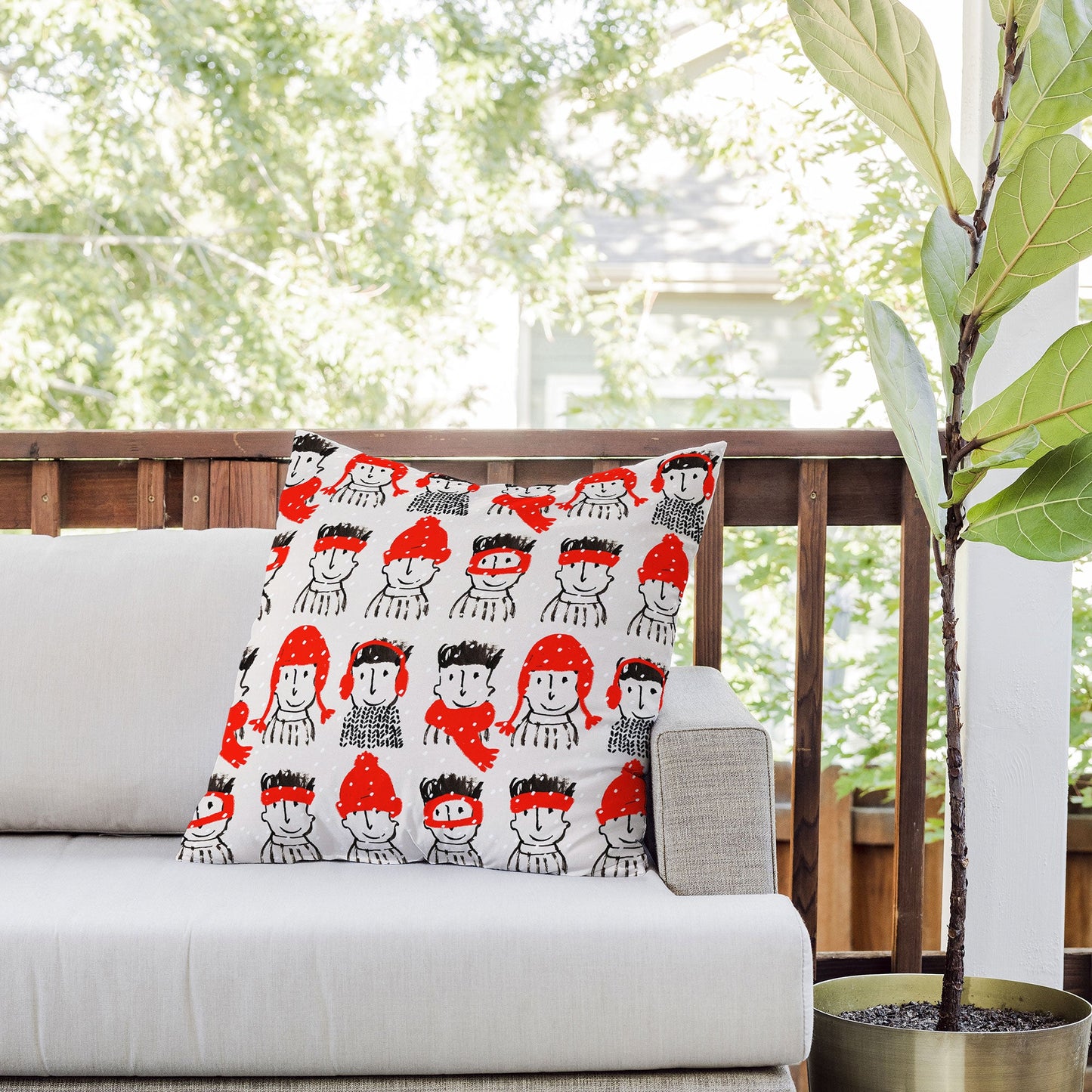 Mummysam Winter Hats Outdoor Throw Pillow