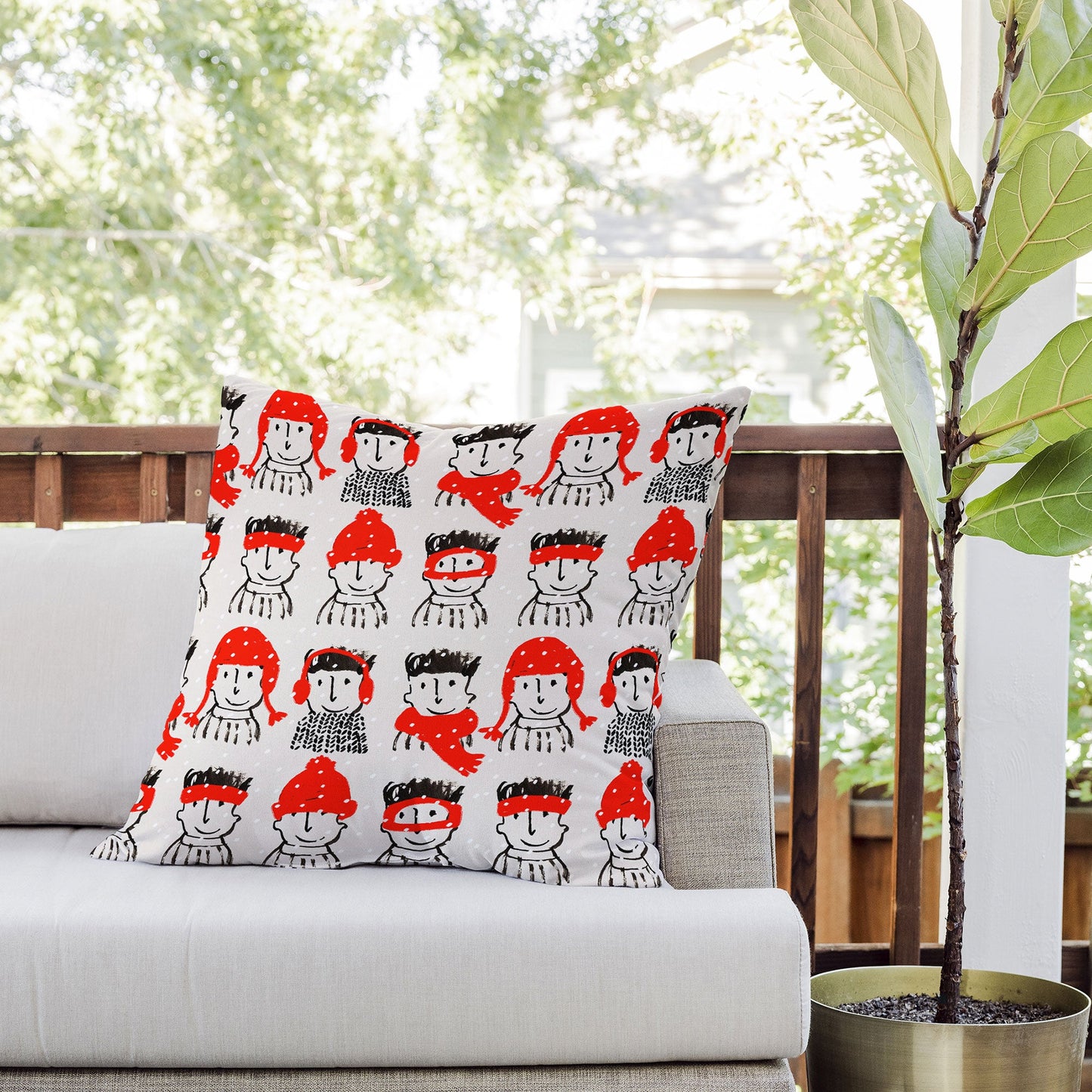 Mummysam Winter Hats Outdoor Throw Pillow