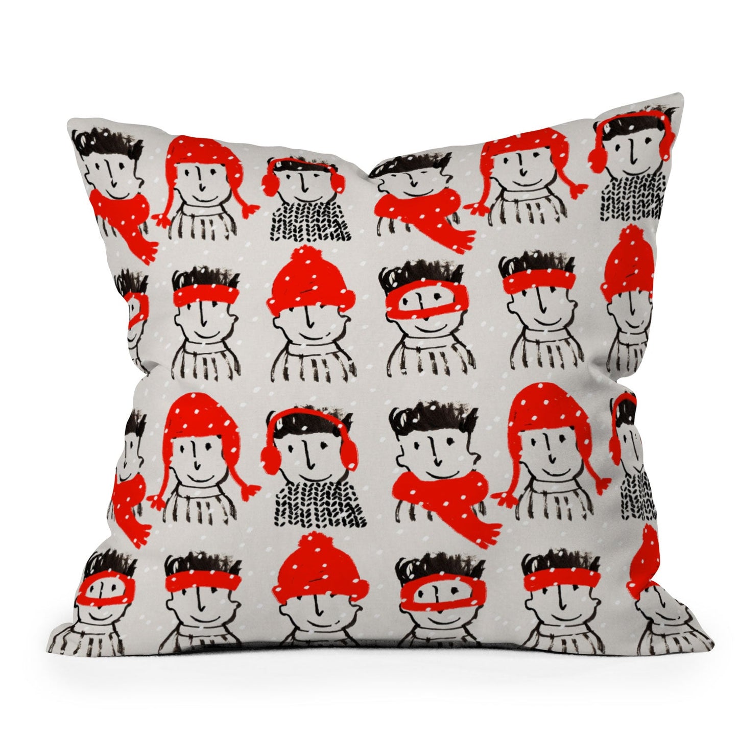 Mummysam Winter Hats Outdoor Throw Pillow