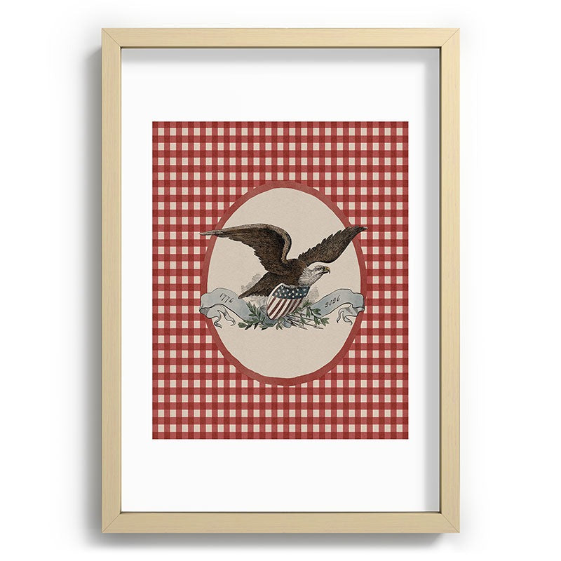 DENY Designs Gingham Eagle Recessed Framing Rectangle