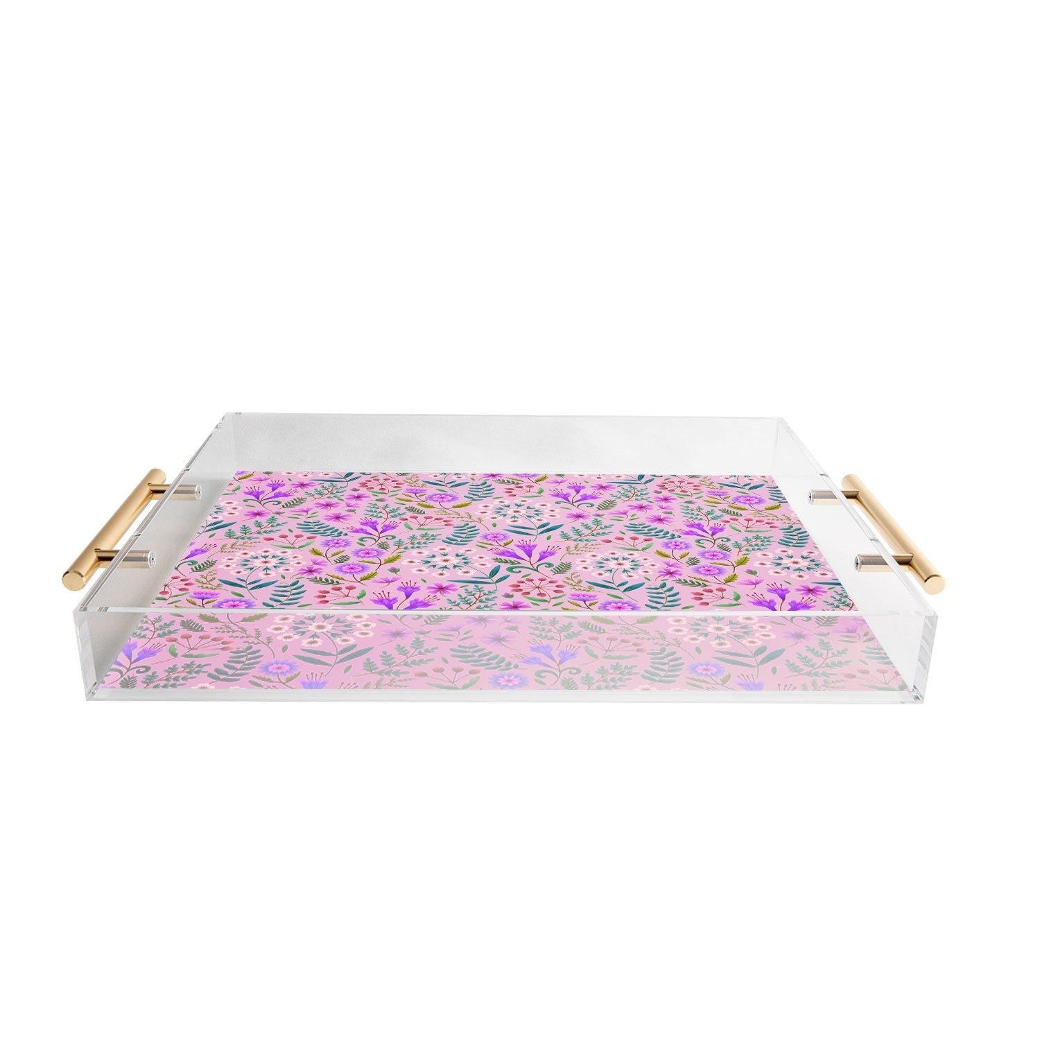 Pimlada Phuapradit Ditsy Purple Floral Half Drop Acrylic Tray