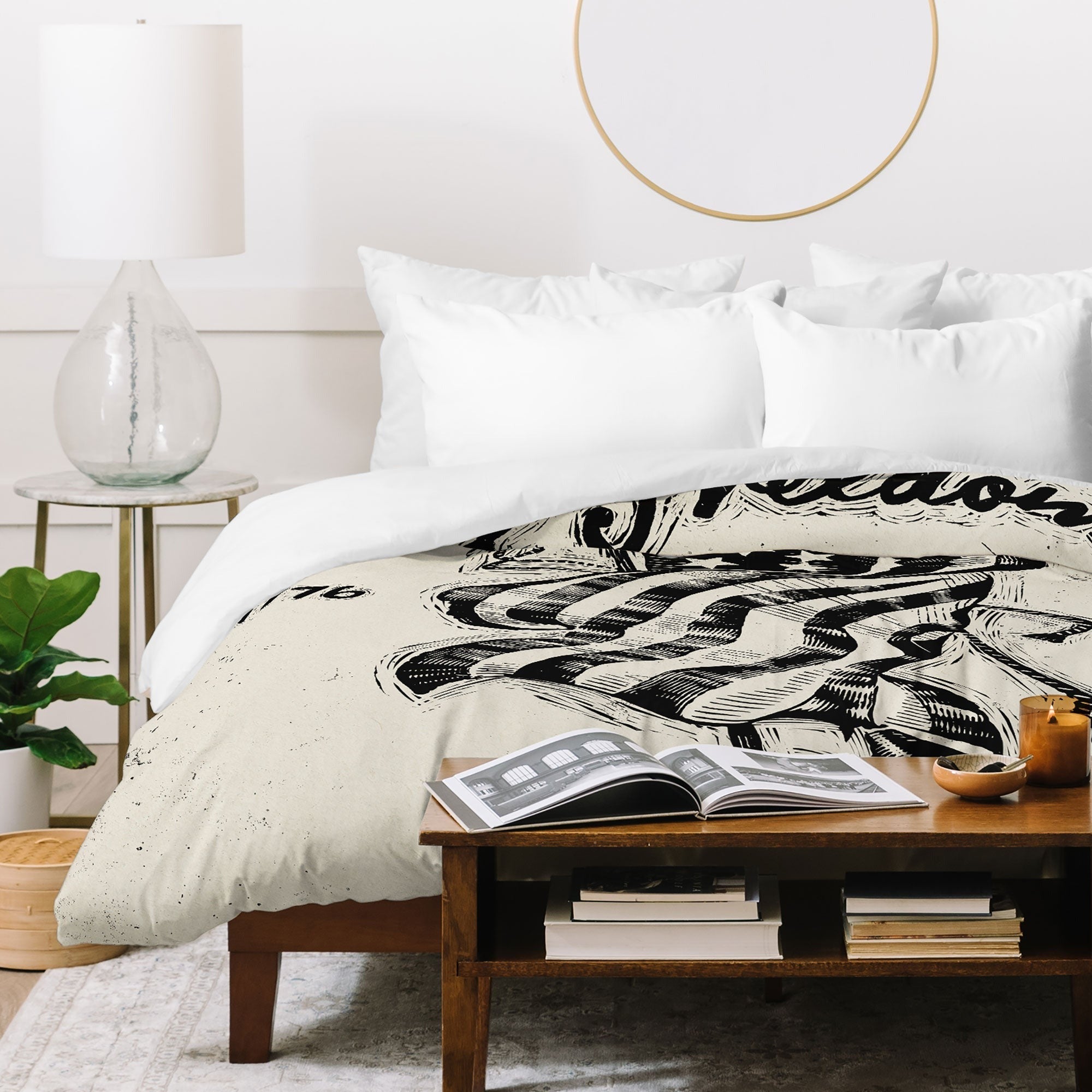 DENY Designs Let Freedom Ring Block Duvet Cover