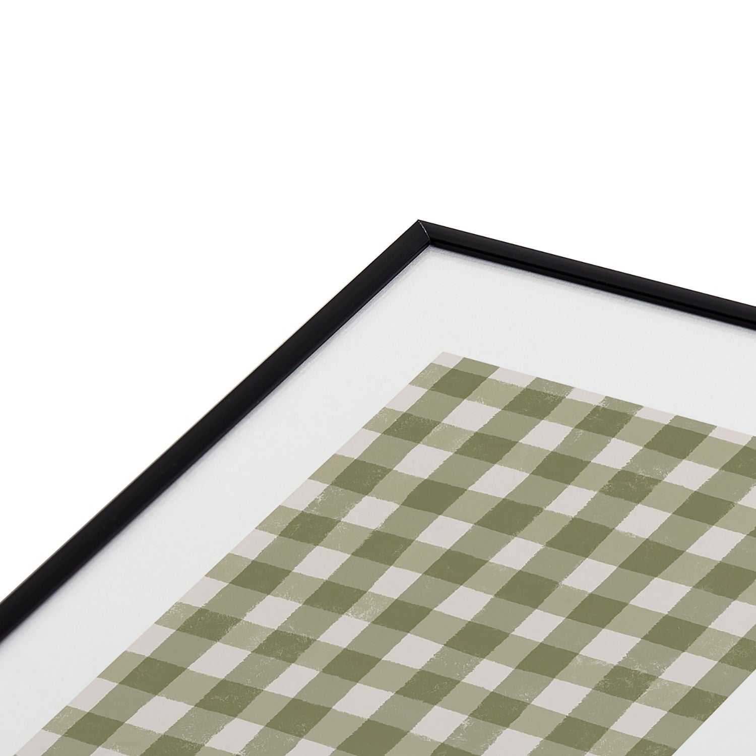 Menina Lisboa Rustic Green Plaid Metal Framed Art Print