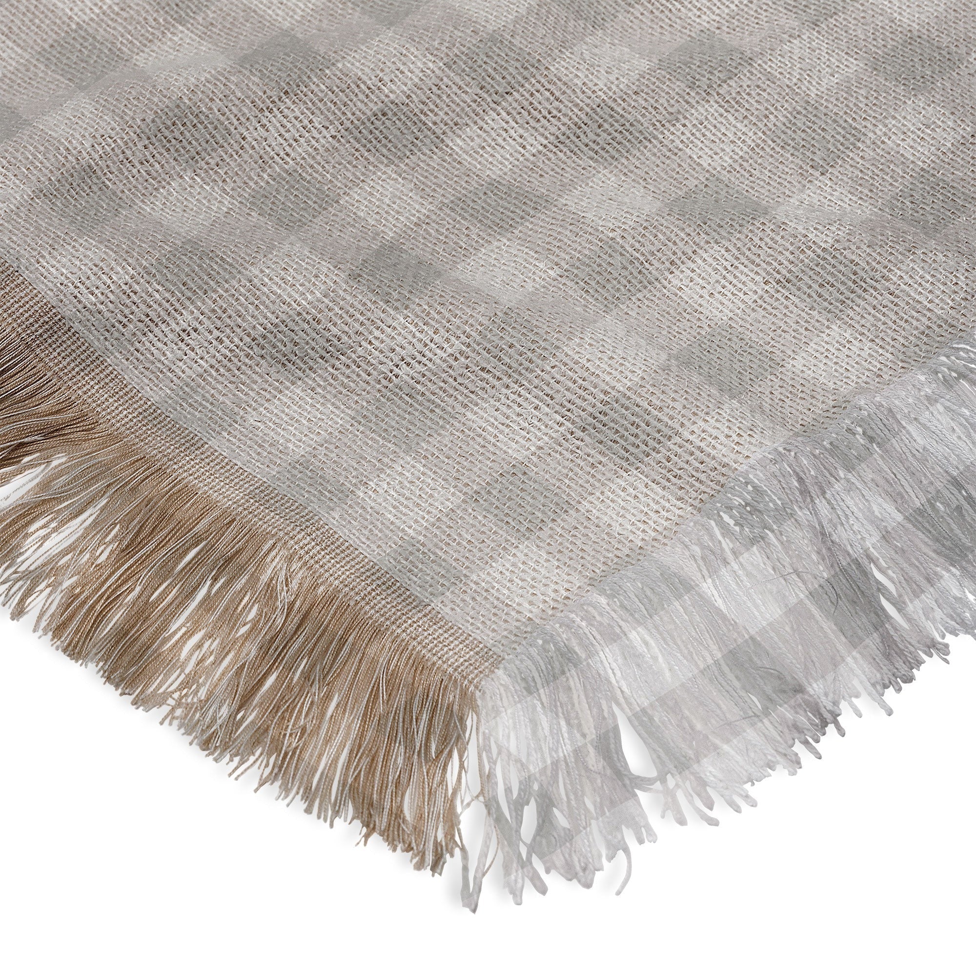 Colour Poems Gingham Plaid Pattern Cloud White Throw Blanket