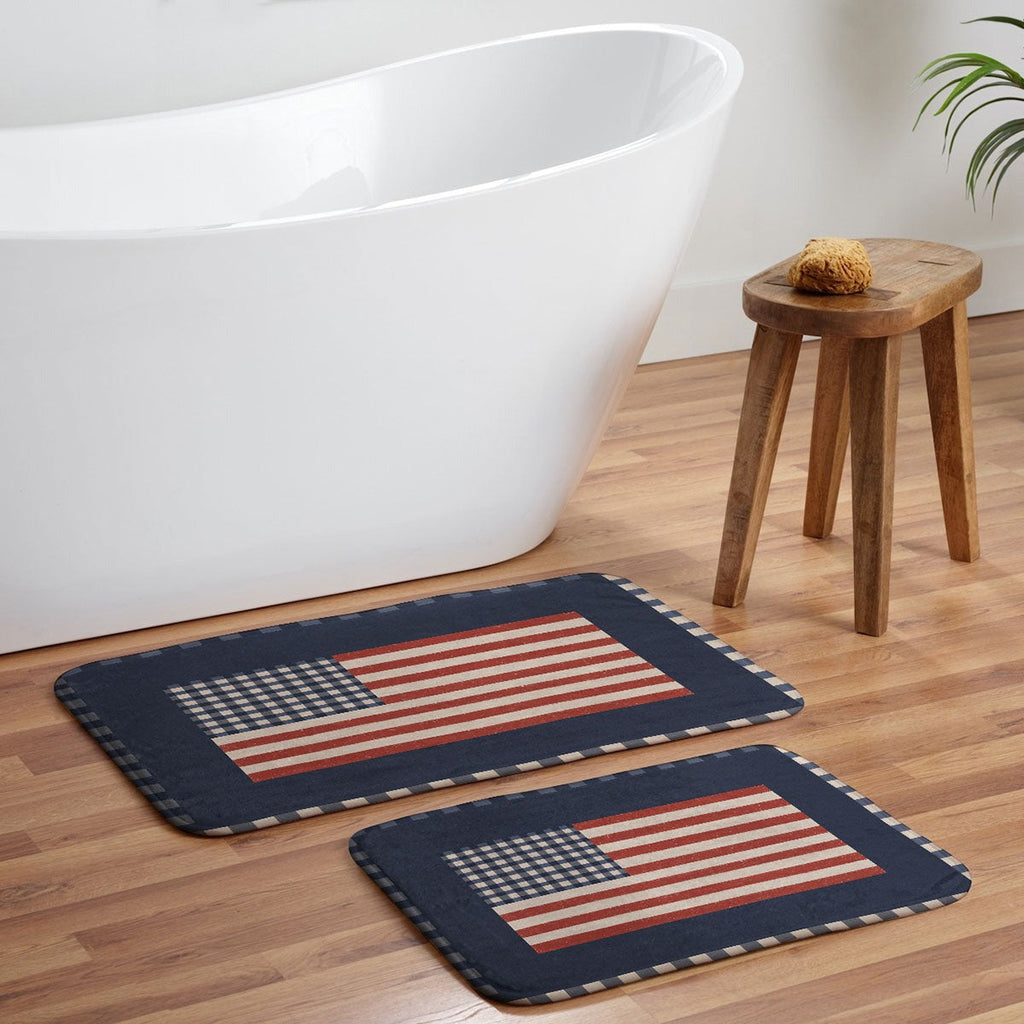 DENY Designs Gingham Flag Memory Foam Bath Mat