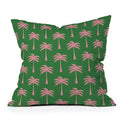 Design by Spark Pink Palm Tree Oasis Outdoor Throw Pillow