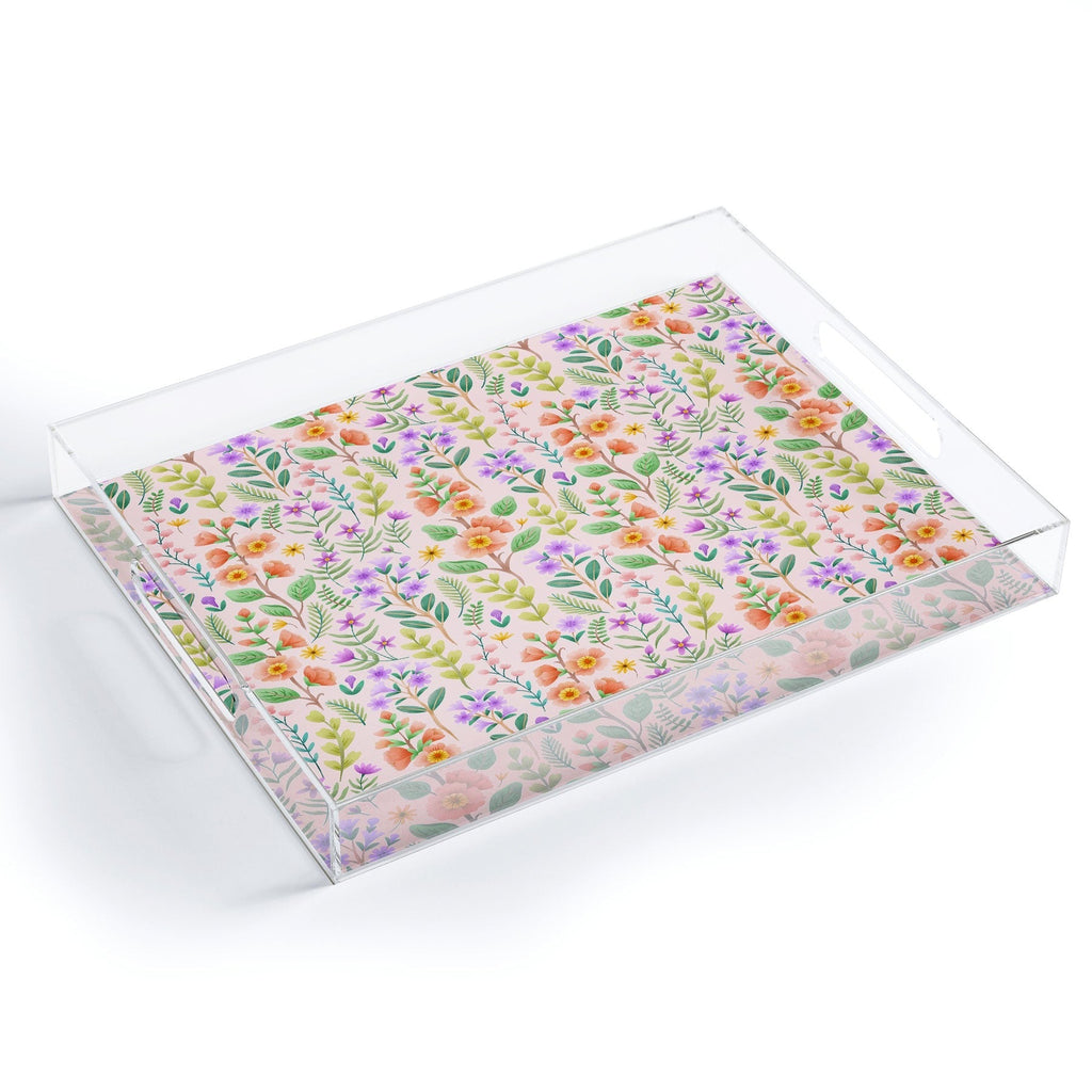 Pimlada Phuapradit Ditsy Spring Floral Acrylic Tray