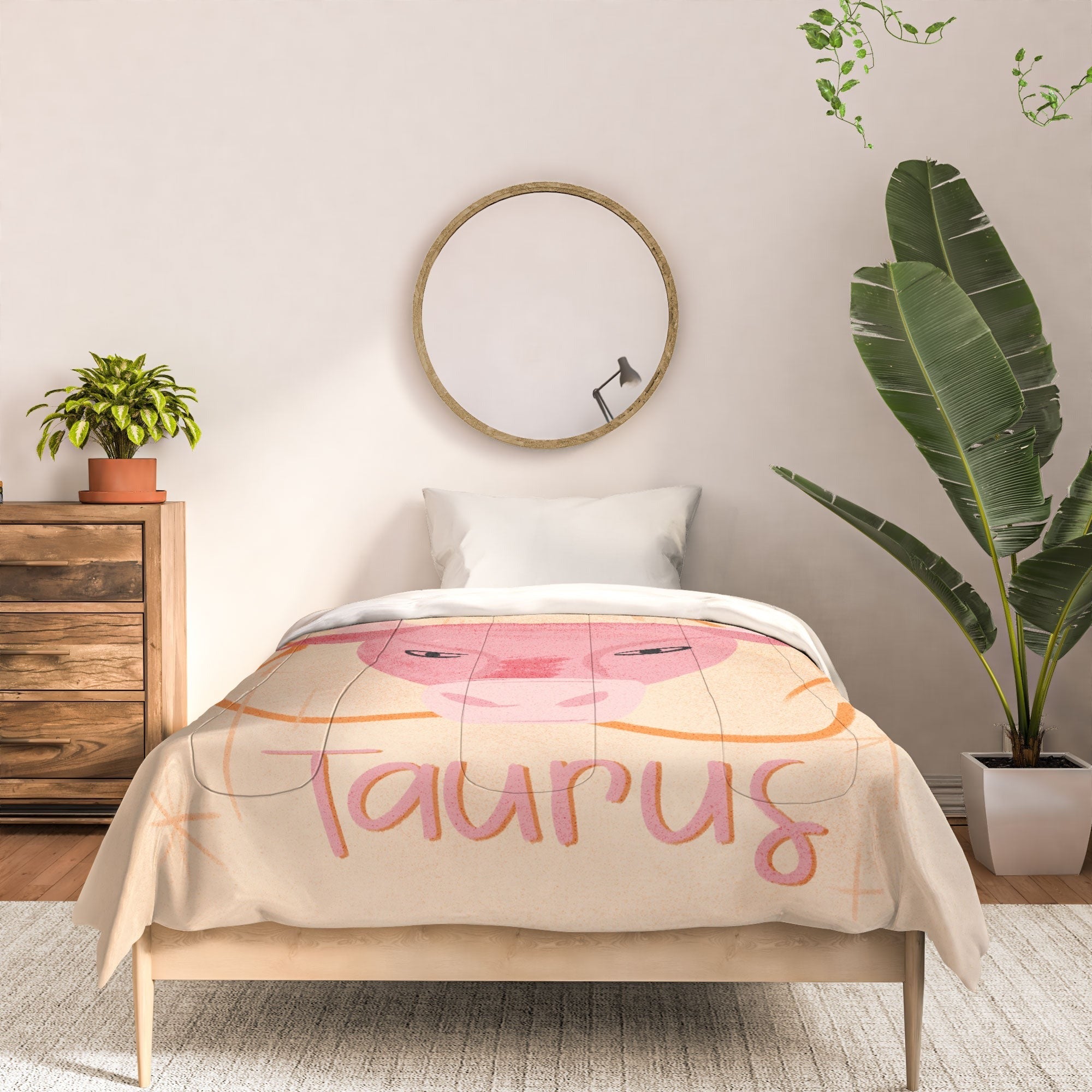 Little Om Zodiac Sign Taurus Comforter