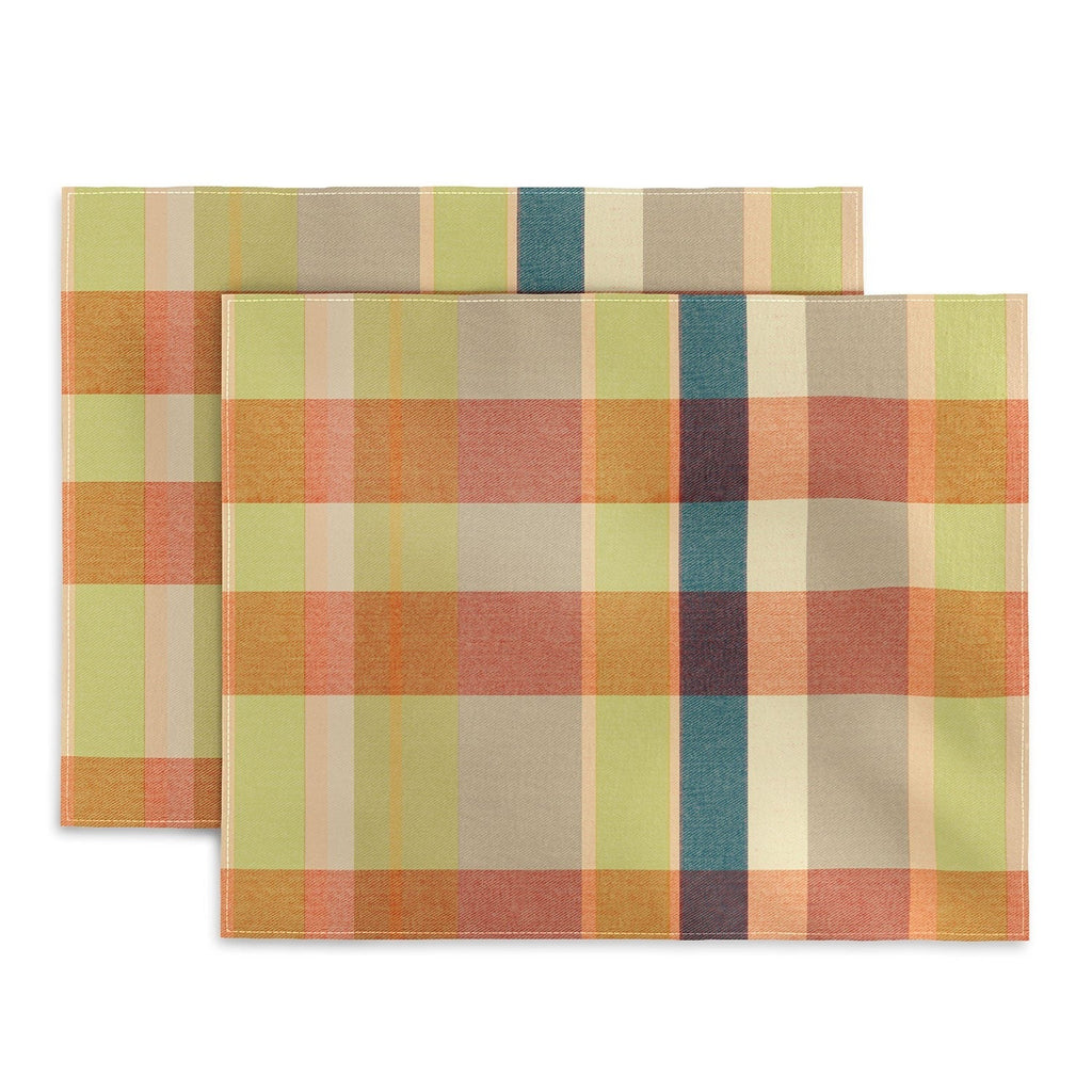 Marta Barragan Camarasa Retro Picnic Plaid Warm Tones Desk Mat