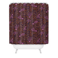 Little Om Pattern Shooting Stars plum Shower Curtain