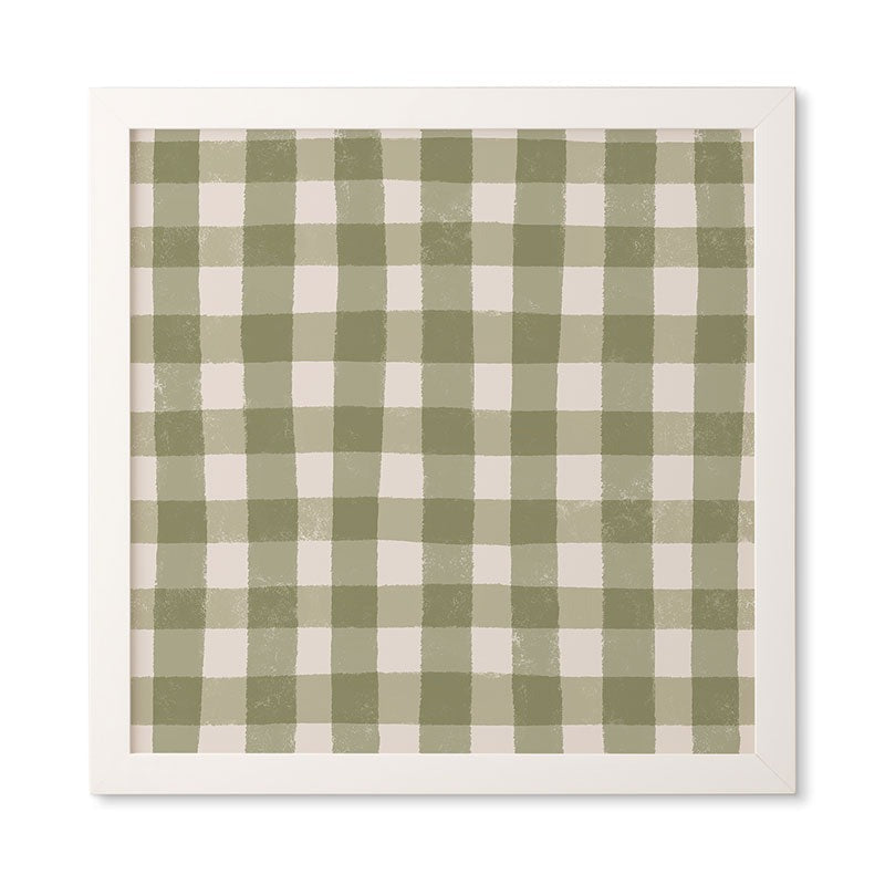 Menina Lisboa Rustic Green Plaid Framed Wall Art