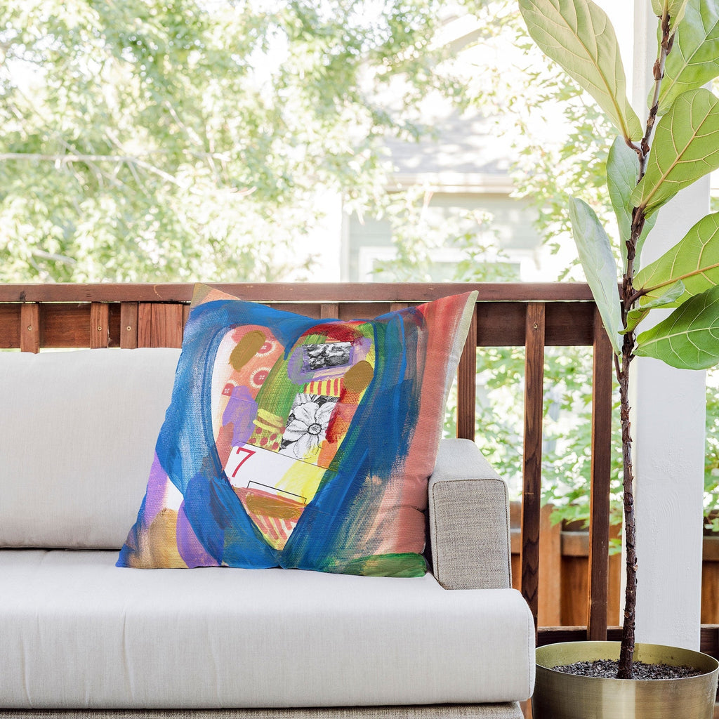 Natalie Baca Lucky in Love Outdoor Throw Pillow