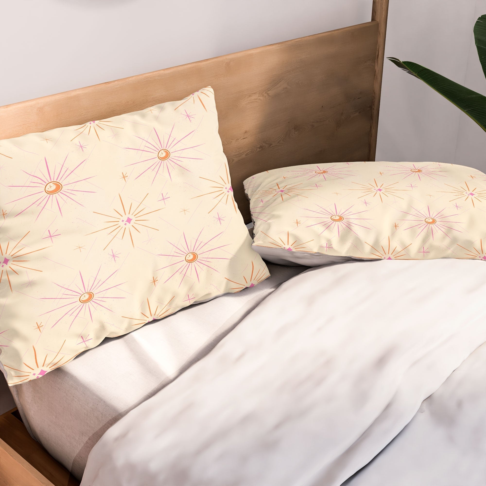 Little Om Pattern Little Moon cream Pillow Shams