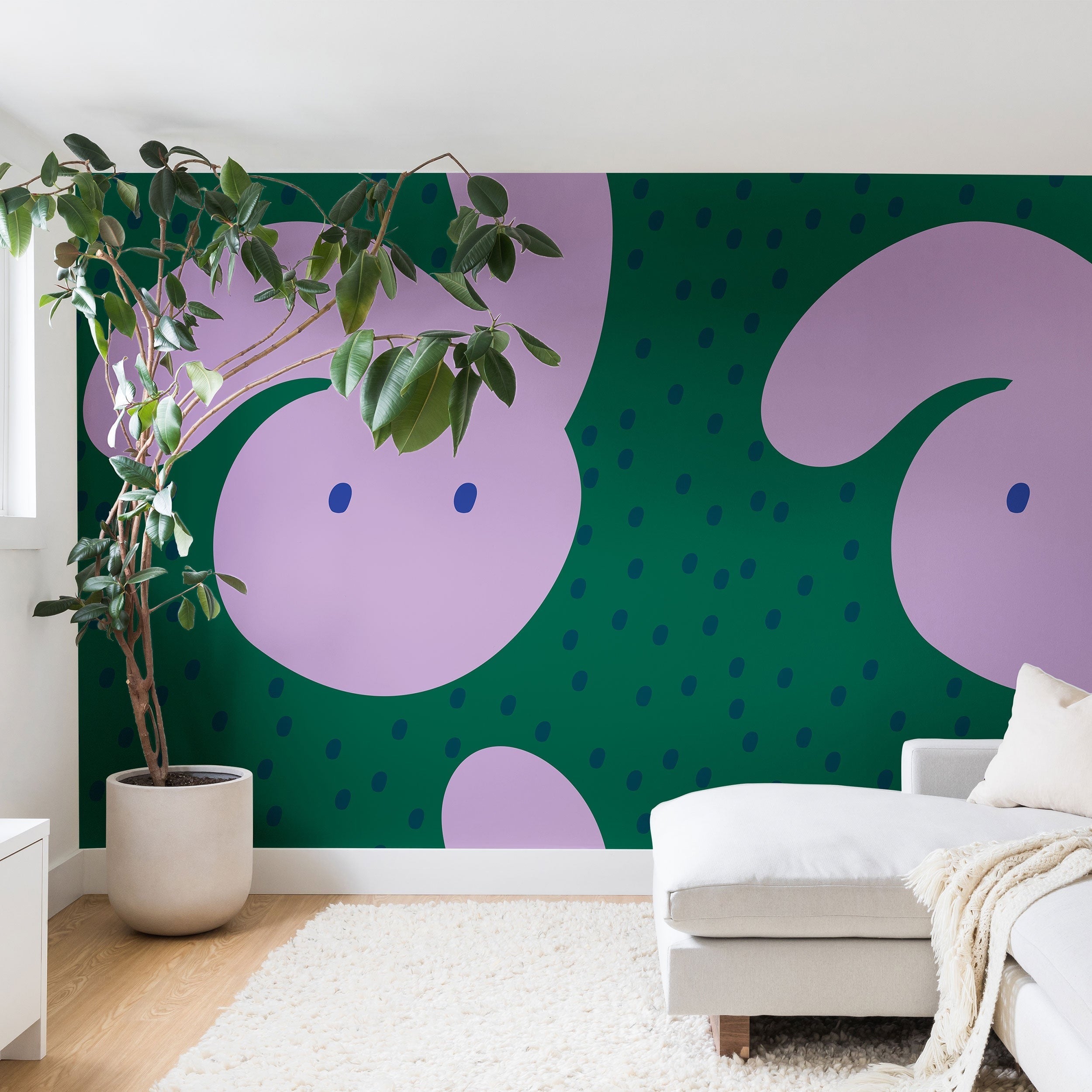 Camilla Foss Pebbles and Rabbit Wall Mural