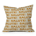 Jessica Molina Salute Gold Pattern on Cream Throw Pillow