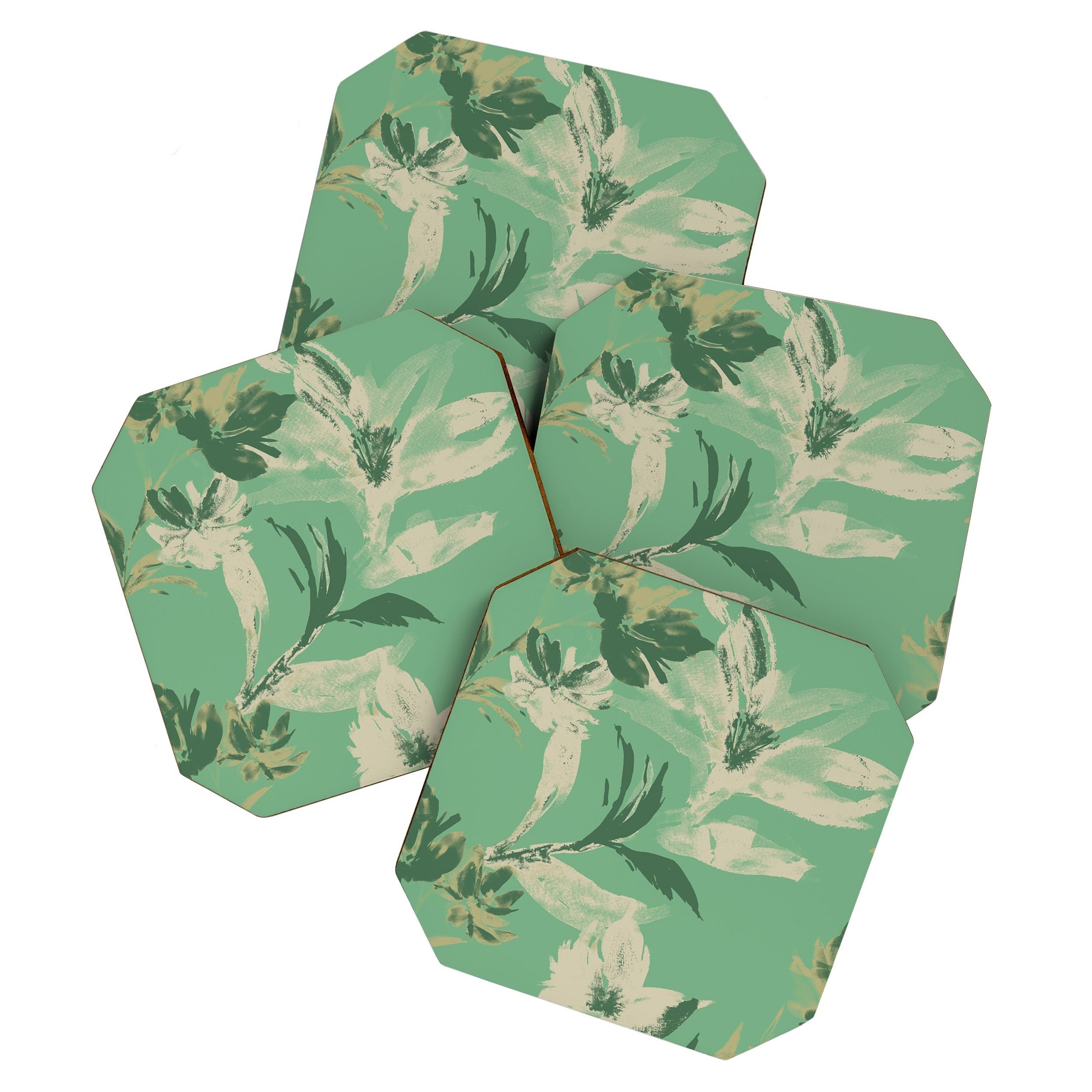 Gabriela Fuente Emma Green Coaster Set