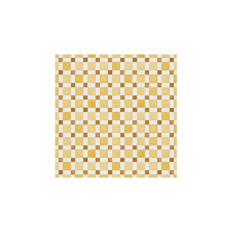 Ninola Design Everyday Artifact Checker Mosaic Tiles Geometry Yellow Art Print