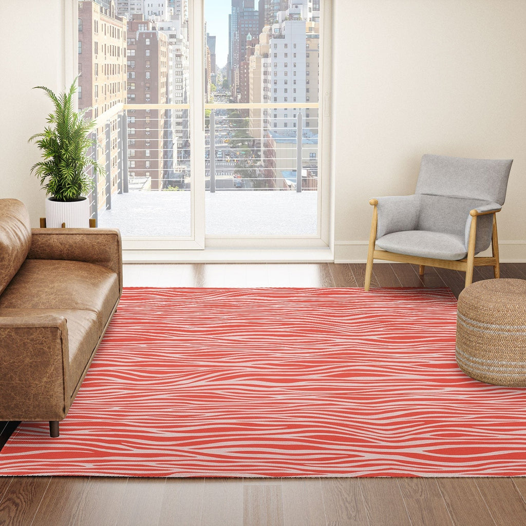 Avenie BR Red Zebra Stripe Area Rug