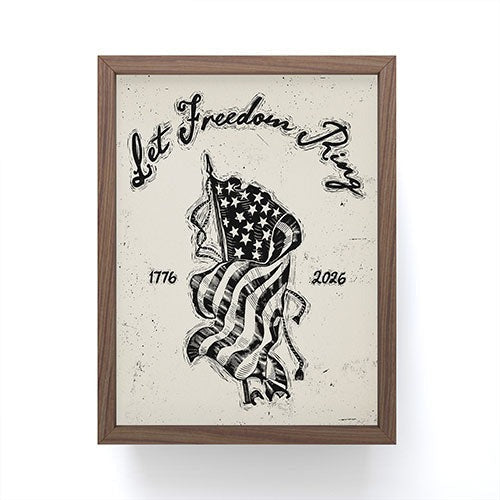 DENY Designs Let Freedom Ring Block Framed Mini Art Print