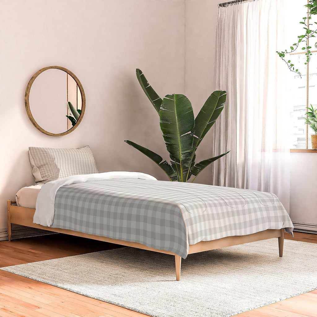 Colour Poems Gingham Plaid Pattern Cloud White Comforter