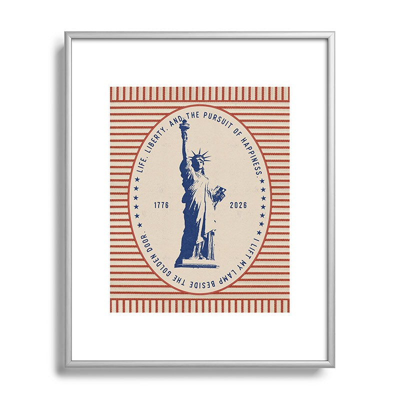 DENY Designs Life Liberty Metal Framed Art Print