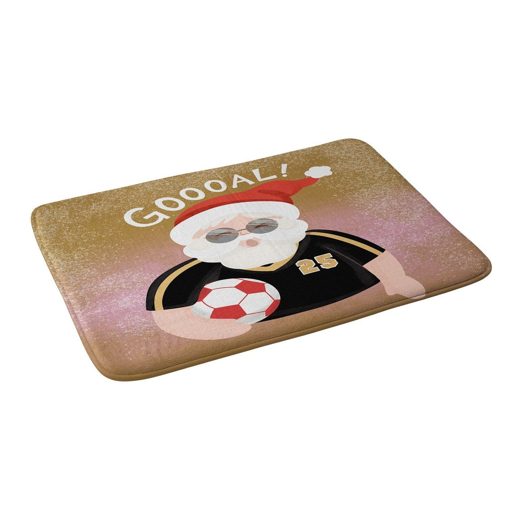 Design by Spark Sporty Soccer Santa Memory Foam Bath Mat
