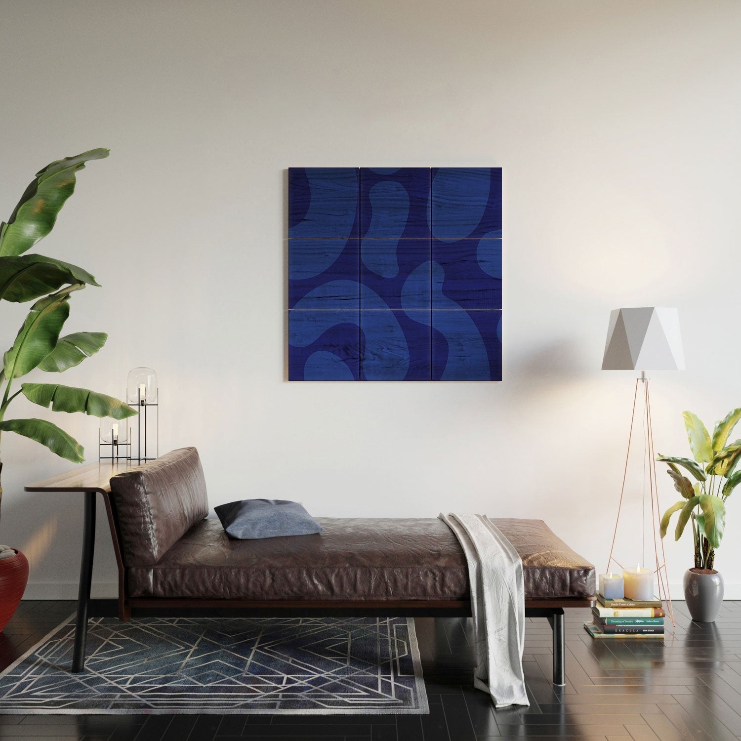 Camilla Foss Blue Pebble Wood Wall Mural