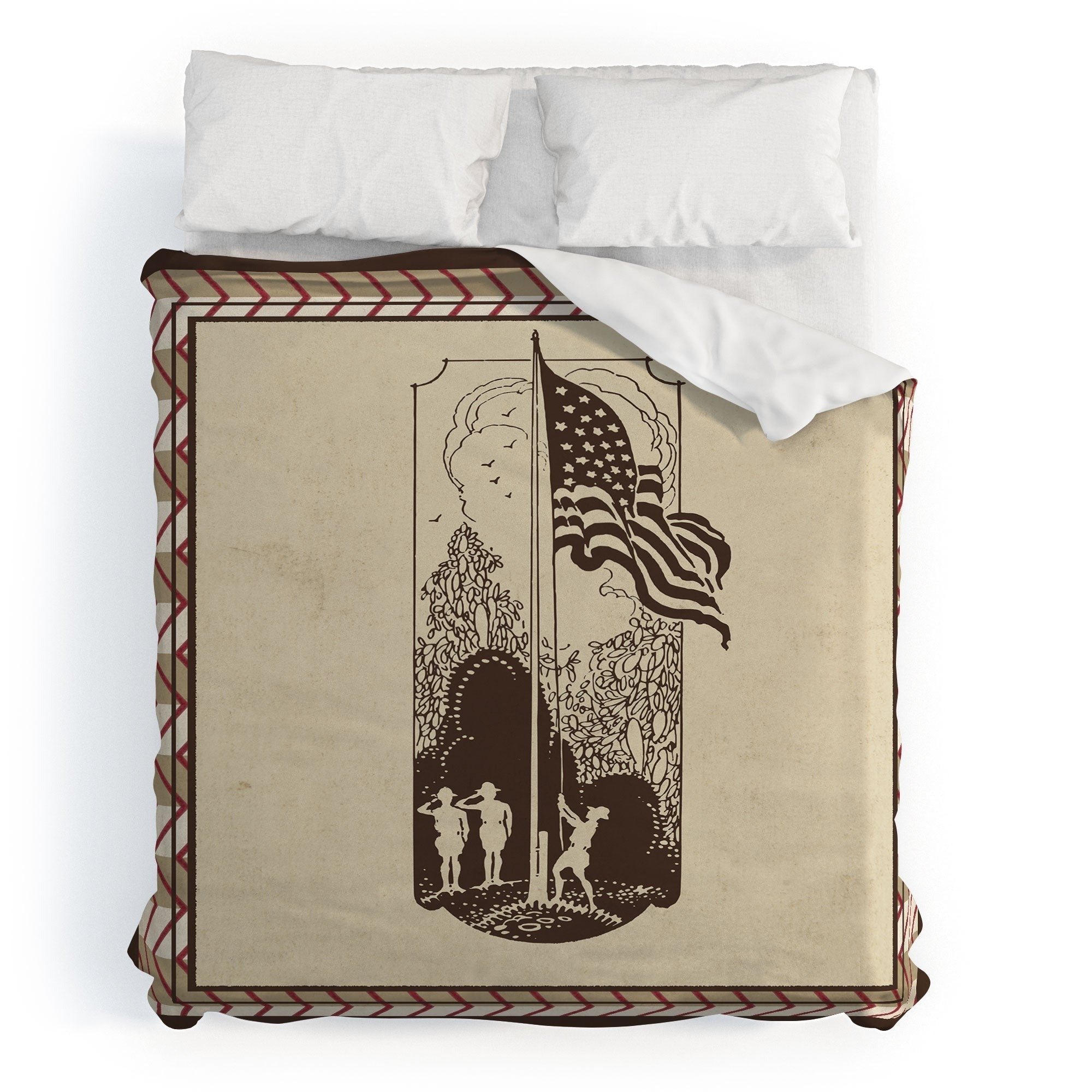 DENY Designs Flag Raisers Striped Square Duvet Cover