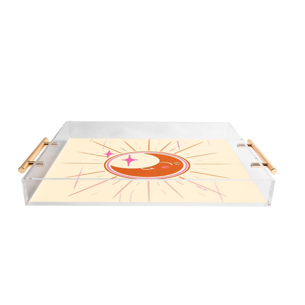 Little Om Celestial Moon cream Acrylic Tray