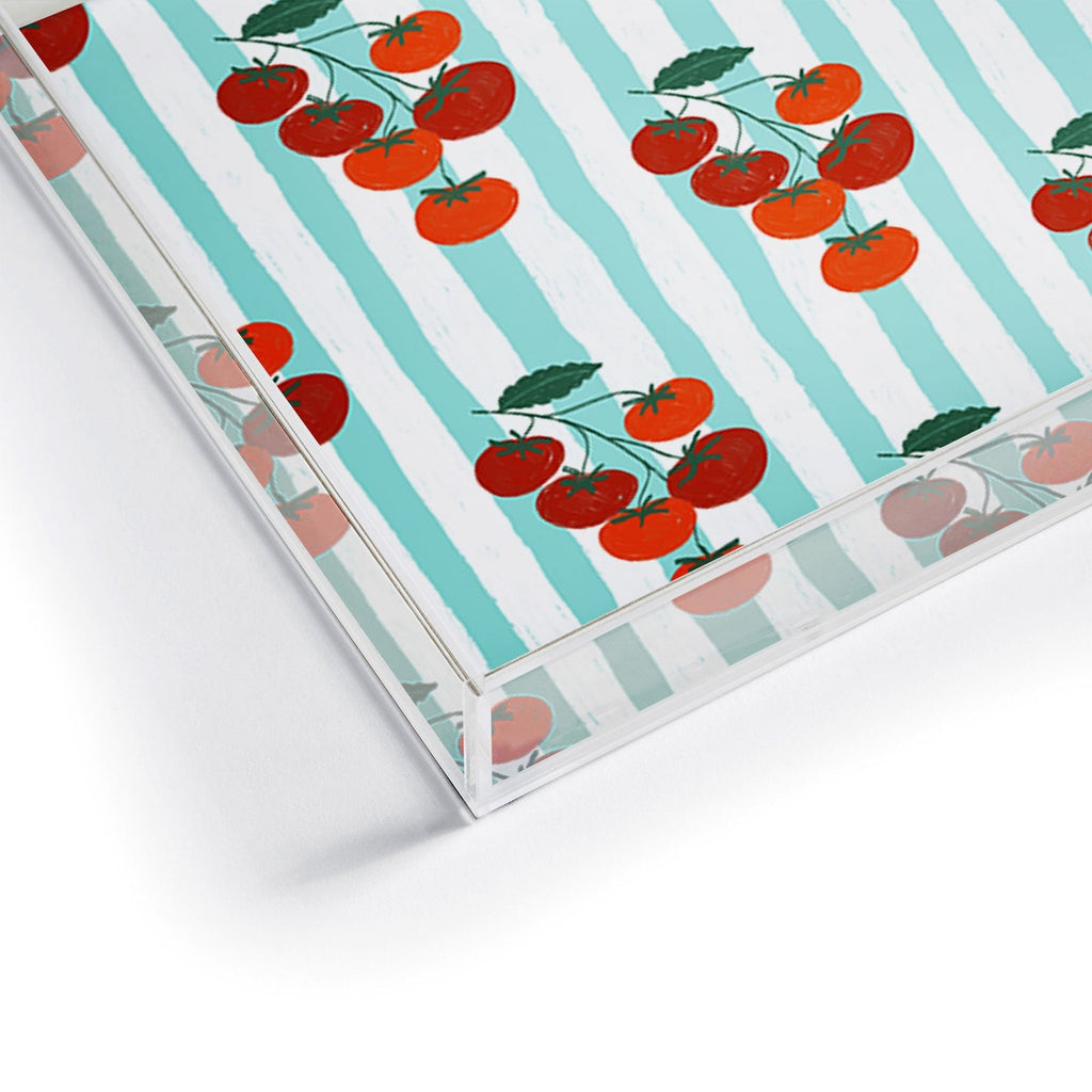 Design by Spark Zesty Tomatoes and Stripes Acrylic Tray