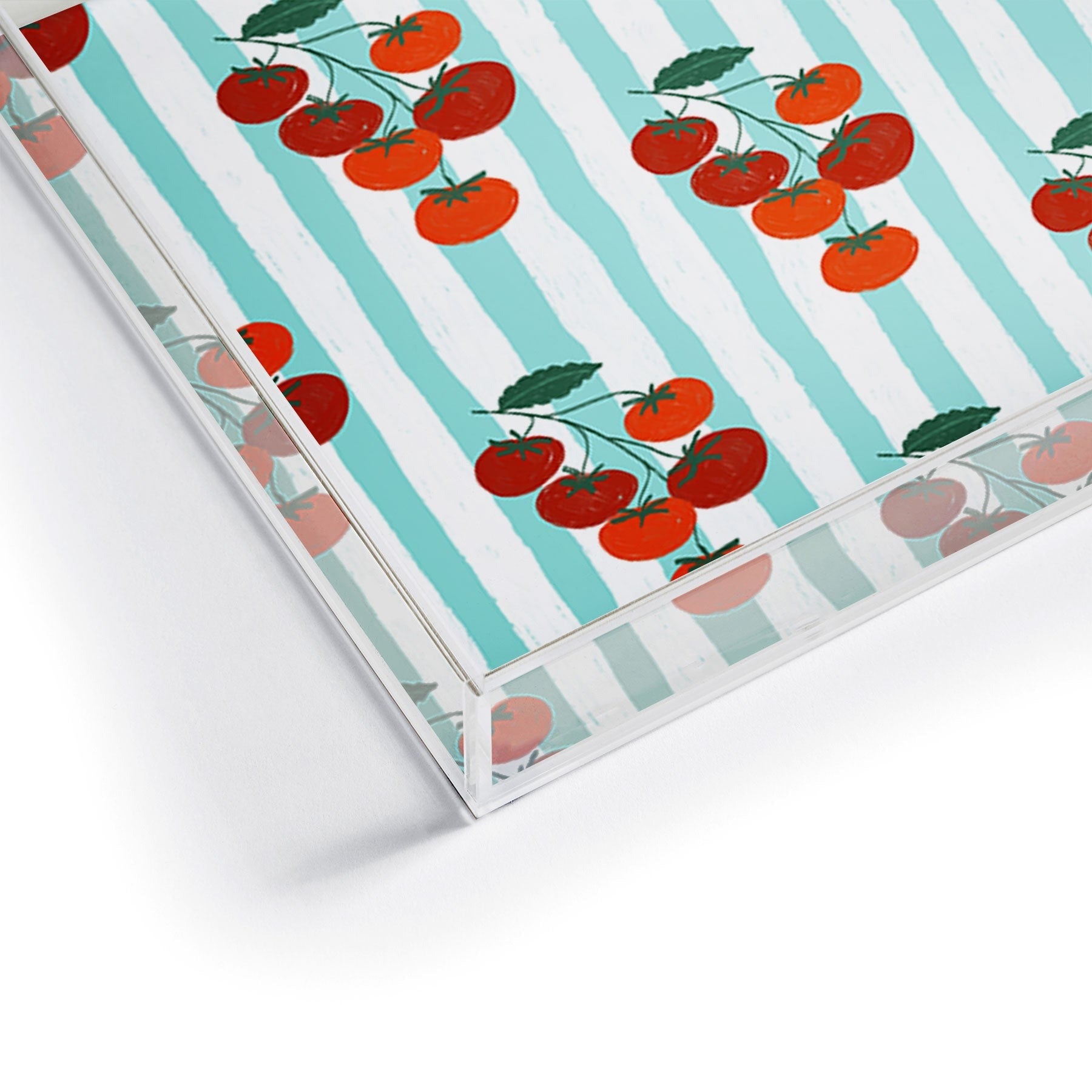Design by Spark Zesty Tomatoes and Stripes Acrylic Tray