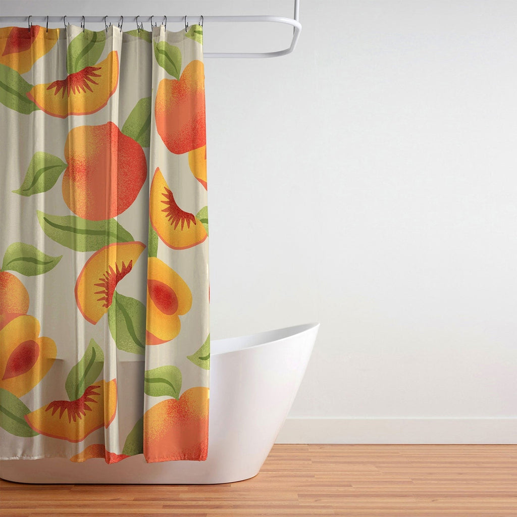 Jessica Molina Peach Pattern Shower Curtain